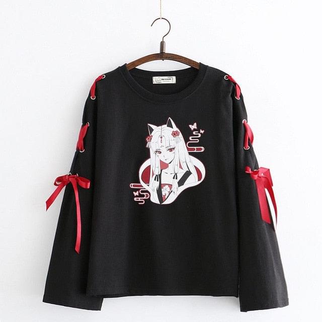 Anime fox printed Girls Dress
